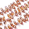 Electroplate Glass Faceted Teardrop Beads Strands EGLA-D014-33-1