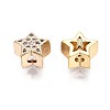 Brass Micro Pave Clear Cubic Zirconia Beads LS-KK-Q764-008-2