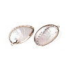 Electroplate Natural Paua Shell Pendants SSHEL-Q100-15KCG-2