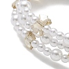 Glass & ABS Plastic Imitation Pearl Beaded Multi-srand Bracelets BJEW-JB12321-02-3