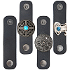 4Pcs 4 Styles PU Leather with Alloy Scarf Clips FIND-CL0002-27-7