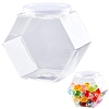 Hexagon Plastic Screw Top Bead Jars with White Lid CON-WH20029-001B-1
