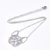 Non-Tarnish 201 Stainless Steel Puppy Pendant Necklaces NJEW-T009-JN041-1-40-2