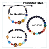 ANATTASOUL 3Pcs 3 Styles Natural & Synthetic Mixed Gemstone & Plastic Beaded Stretch Bracelet & Braided Bead Bracelet BJEW-AN0001-28-2