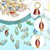20Pcs 4 Style Glass Teardrop Pendants PALLOY-FS00072-2
