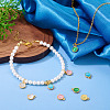 5Pcs 5 Colors Flat Round Brass Charms KK-TADJ0001-12-5