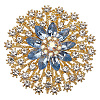 Flower Alloy Rhinestone Brooches for Backpack Clothes JEWB-WH20011-02C-1