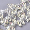 Electroplate Glass Faceted Teardrop Beads Strands EGLA-D014-37-1