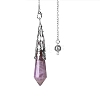 Natural Amethyst Dowsing Pendulum Big Pendants PW-WGF0B2B-20-1