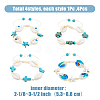 FIBLOOM 4Pcs 4 Style Natural Shell with Evil Eye Braided Bead Bracelets Set BJEW-FI0001-74-2