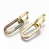 Brass Micro Pave Cubic Zirconia Huggie Hoop Earrings EJEW-S208-127-NF-3