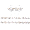 Cube & Round Glass & ABS Imitation Pearl Beaded Chains CHS-P016-43G-07-2