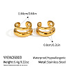 304 Stainless Steel Cuff Earrings for Women QV5196-1-2