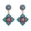 Bohemia Alloy Rhinestone Stud Dangle Earrings for Women WG793A0-01-5