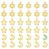 36Pcs 3 Styles Zinc Alloy Pendant Cabochon Settings For Enamel FIND-CA0011-25-1