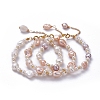 Natural Baroque Pearl Keshi Pearl Beaded Bracelets Sets BJEW-JB05266-1