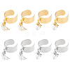 8Pcs 4 Style 304 Stainless Steel Open Cuff Rings Set RJEW-AB00011-1