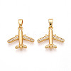 Brass Micro Pave Cubic Zirconia Pendants KK-T070-82G-1