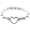 Adjustable Adjustable Gothic PU Leather Alloy Spike Rivet Heart Choker Necklaces for Women NJEW-WH20816-006P-A-1