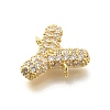 Brass Micro Pave Cubic Zirconia Links KK-I717-04Y-2