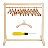 16Pcs 2 Style Wooden Doll Clothes Hangers DOLL-FG0001-03-1