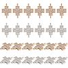 CHGCRAFT 48Pcs 2 Colors Alloy Crystal Rhinestone Connector Charms FIND-CA0005-43-1