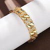 Geometric Brass Micro Pave Clear Cubic Zirconia Link Chain Bracelets for Women BJEW-F530-05G-4