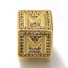 Brass Cubic Zirconia Beads KK-Q818-01M-G-1