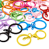  30Pcs 15 Colors Spray Painted Iron Key Rings DIY-TA0005-76-11