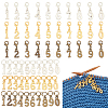BENECREAT 1 Set 3 Colors Alloy Number Charm Knitting Row Counter Chain with Brass Rings HJEW-BC0001-40-1
