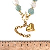 Natural Amazonite & Keshi Pearl Coin Beaded Necklaces for Women NJEW-JN06666-4