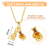 FIBLOOM 3Pcs 3 Colors Titanium Steel Boxing Glove Pendant Necklaces Set with Box Chains for Men NJEW-FI0001-25-2