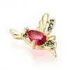 Brass Micro Pave Cubic Zirconia Charms KK-N261-11G-2