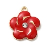 Flower Alloy Enamel Pendants ENAM-A007-03KCG-04-1