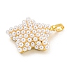 Rack Plating Brass & ABS Plastic Imitation Pearl Pendants X-KK-N255-03C-G-RS-2