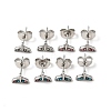 Rhinestone Whale Tail Shape Stud Earrings with 316 Surgical Stainless Steel Pins EJEW-A081-07P-1