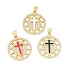 Religion Cross Brass Micro Pave Clear Cubic Zirconia Pendants CU-CBA83A6-03A-G-1