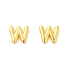 Brass Hollow Out Initial Letter Stud Earrings for Women EJEW-A044-01G-W-1