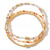 Bohemia Brass and Glass Seed Round Beaded Stretch Bracelet Sets TK0566-43-1