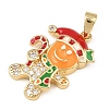 Christmas Brass Micro Pave Cubic Zirconia Pendants KK-K413-01A-G-2