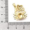 Brass Clear Cubic Zirconia Pendants KK-B187-01G-05A-3
