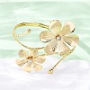 Flower Alloy Arm Cuff Bangles for Girl Women LS-AJEW-A063-01A-G-5