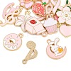 Pink Alloy Enamel Pendants AL-CBAABEF-02-2
