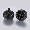 Brass Micro Pave Cubic Zirconia Pendants ZIRC-G132-48B-2