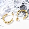 304 Stainless Steel Twist C-Shaped Stud Earrings for Women EJEW-C096-40G-5