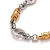 PVD Vacuum Plating 304 Stainless Steel Oval Link Chains Necklace STAS-E160-16GP-2