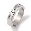 Word Forever Love 304 Stainless Steel Clear Cubic Zirconia Finger Rings for Unisex RJEW-U005-08D-AS-1