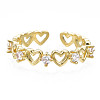 Exquisite Cubic Zirconia Heart Cuff Ring X-RJEW-N035-057-NF-1