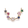 Brass Micro Pave Cubic Zirconia Pendants X-ZIRC-F099-19G-02-1