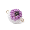 Halloween Glass Peal & Glass Seed Beaded Round Eye Links Connector Charms PALLOY-MZ00948-06-3